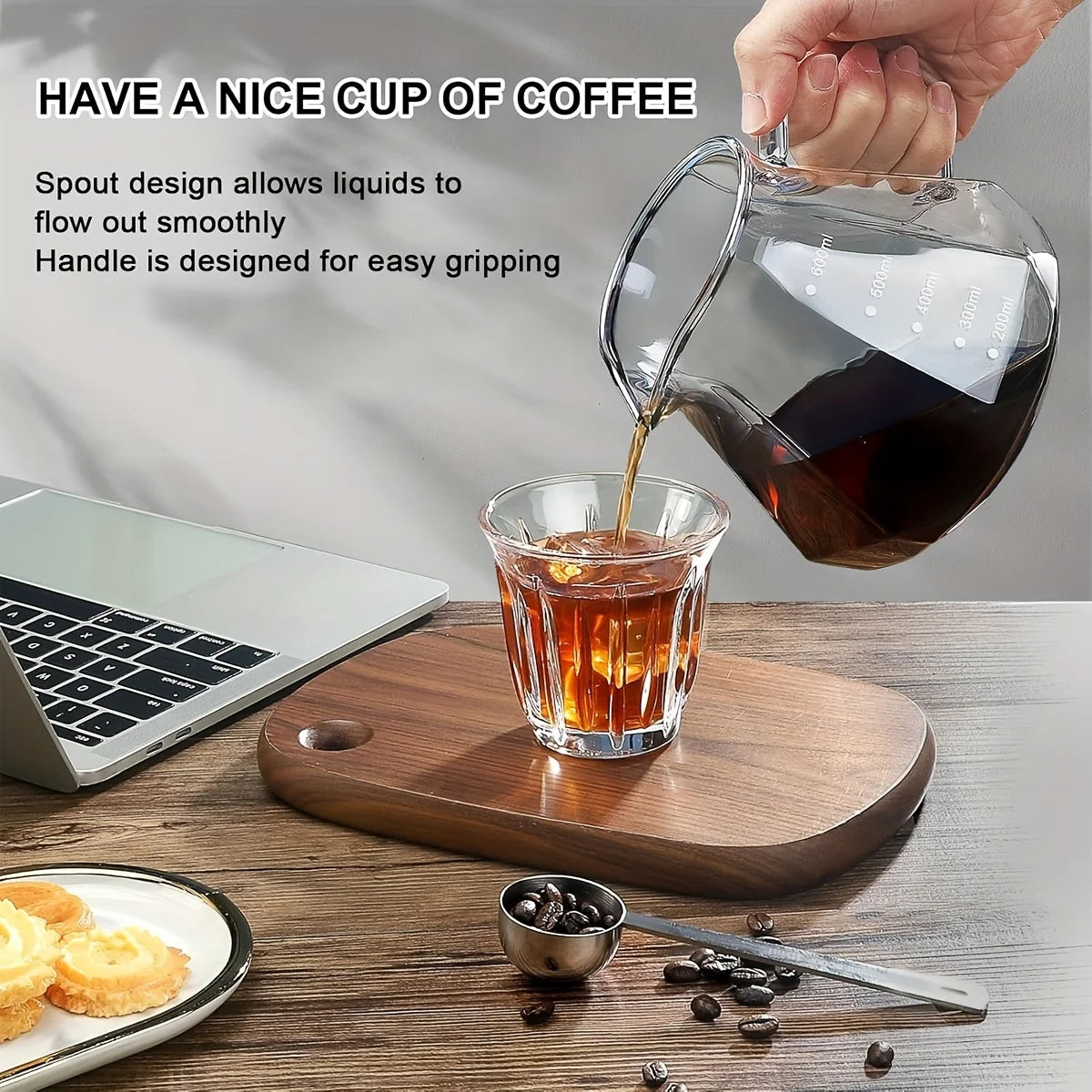 Ensemble Cafetière À Filtre en Verre Borosilicaté 600ML - vue 5