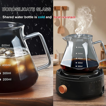 Ensemble Cafetière À Filtre en Verre Borosilicaté 600ML - vue 6