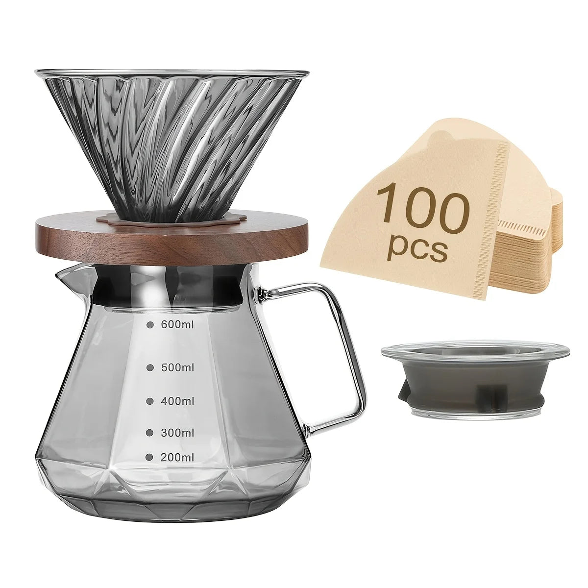 Ensemble Cafetière À Filtre en Verre Borosilicaté 600ML - vue 7