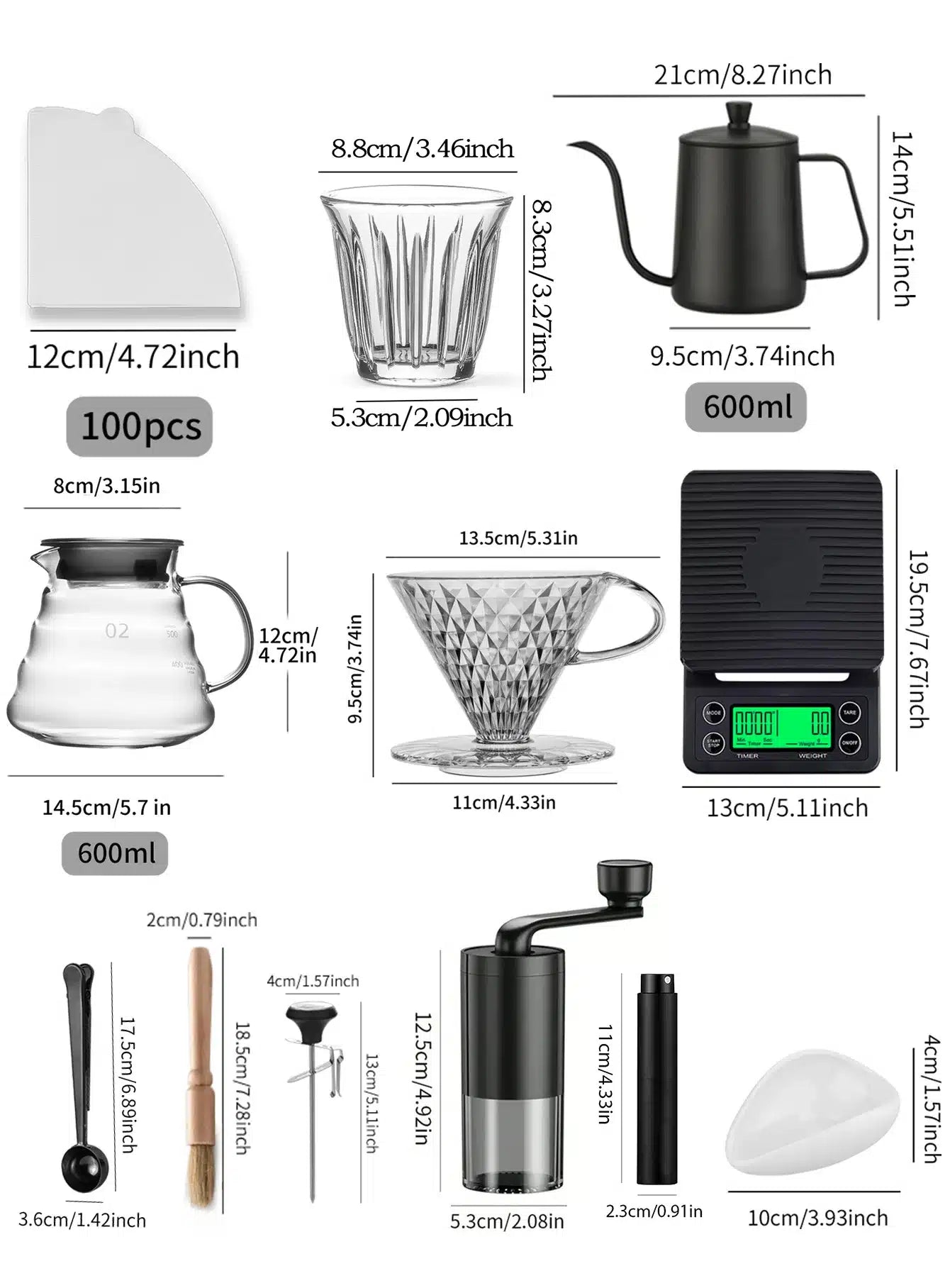Ensemble Complet de Préparation de Café Barista en Acier Inoxydable - vue 2