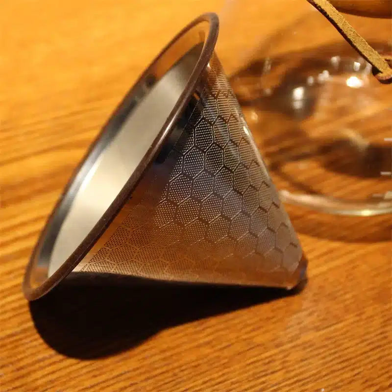 Filtre à Café en Acier Inoxydable 600 Mailles pour 1 à 3 Tasses - vue 4