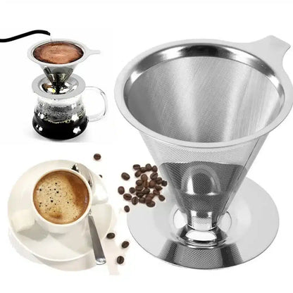 Filtre à Café en Acier Inoxydable Écologique Double Couche 12CM - vue 1