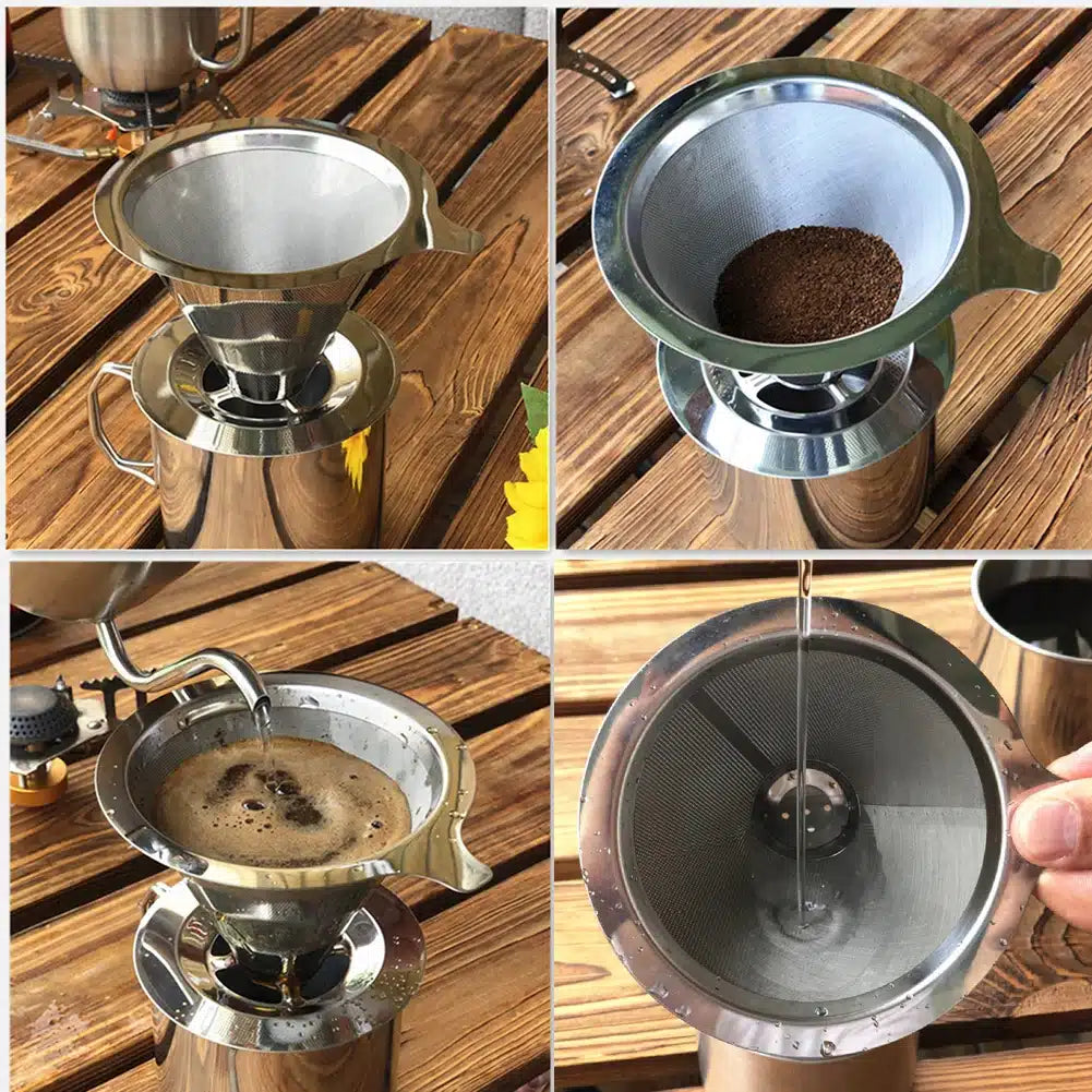 Filtre à Café Réutilisable en Acier Inoxydable Goût Intense 304 - vue 4