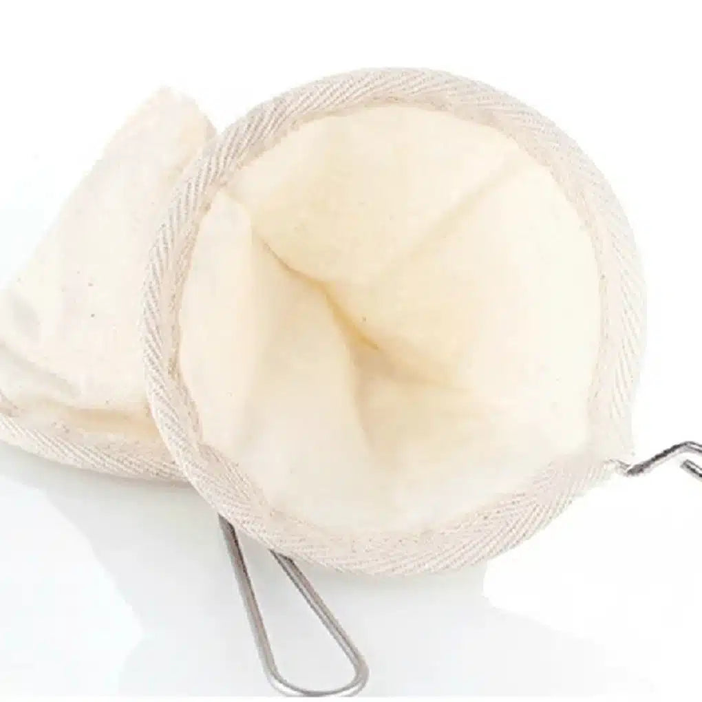 Filtre à Café Réutilisable en Coton Bio Écologique avec Poignée Inox - vue 5