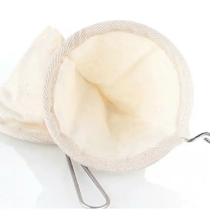 Filtre à Café Réutilisable en Coton Bio Écologique avec Poignée Inox - vue 5
