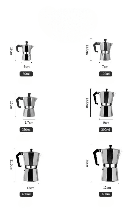 Cafetière Moka Italienne en Aluminium Octogonale 6 Tasses - vue 5