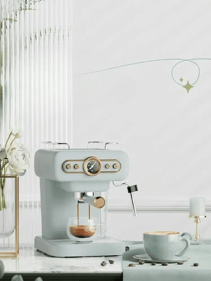 Machine à Café Grain Rétro Italienne Compacte Design Élégant 1 Tasse - vue 3