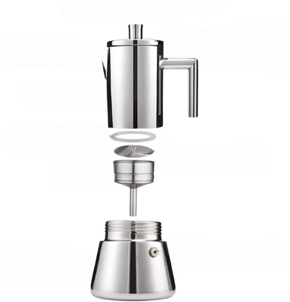 Cafetière Moka Italienne en Acier Inox 4 Tasses - vue 3