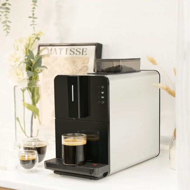 Machine à Café Semi-Automatique en Acier Inoxydable avec Broyeur Intégré - vue 3
