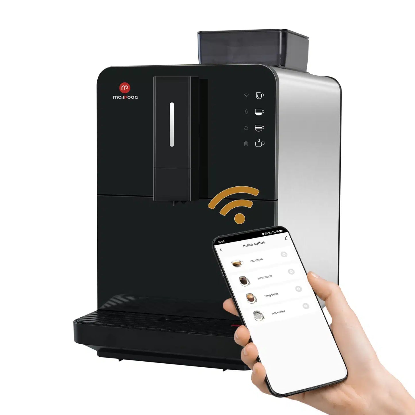 Machine à Café Semi-Automatique en Acier Inoxydable avec Broyeur Intégré - vue 1