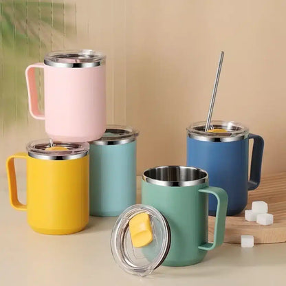 Mug Isolé en Acier Inoxydable Bleu 350ML - Pratique et Élégant - vue 1