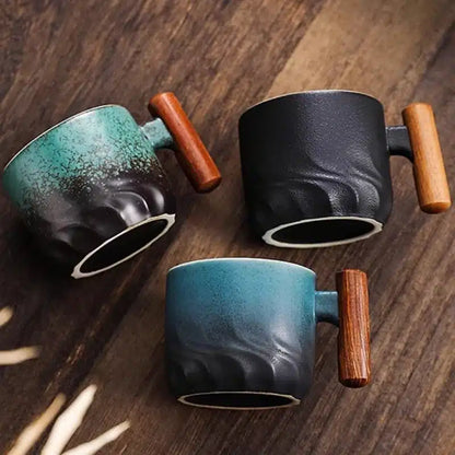 Mug à Café en Bois Artisanat Vintage Réutilisable 300ML - vue 1