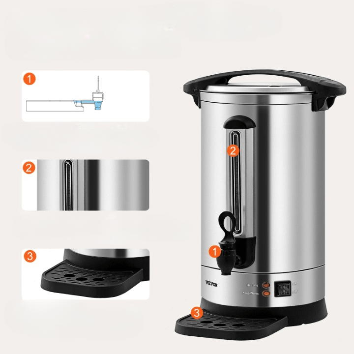 Percolateur à Café Professionnel en Acier Inoxydable 110 Tasses - vue 3