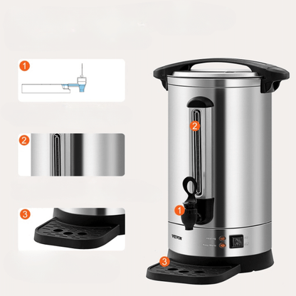 Percolateur à Café Professionnel en Acier Inoxydable 110 Tasses - vue 3