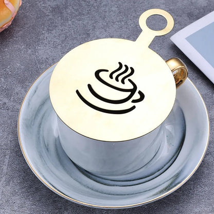 Pochoirs à Café en Acier Inoxydable Lot de 4 Motifs Créatifs - vue 4
