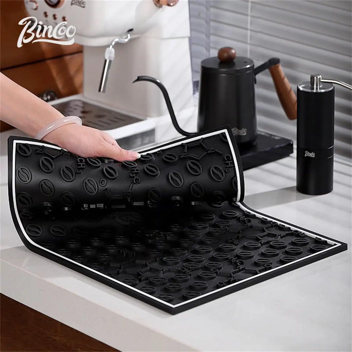 Tapis Barista Antidérapant en PVC pour Préparation de Café 60x40CM - vue 3