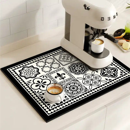 Tapis de Tassage Café en Polymères Rétro Élégant 40x30CM - vue 1