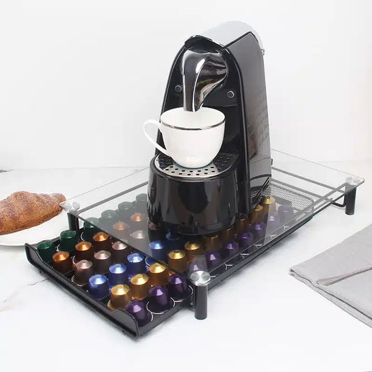 Tiroir à Café en Bois Design Moderne pour 60 Capsules - vue 1